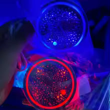 LED Car Cup Pad with Seven Colour Lights USB Rechargeable Non-Slip Silicone Coaster for Auto Ornaments Easy to Clean