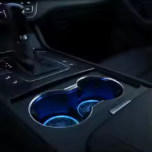 LED Car Cup Pad with Seven Colour Lights USB Rechargeable Non-Slip Silicone Coaster for Auto Ornaments Easy to Clean